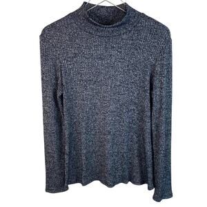 Goldray Blue & White Mock Neckline Knit Sweater Size Large